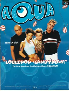 Aqua 1997 Ad- Lollipop Candyman  Advertisement - Picture 1 of 1