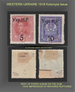1918 RARE WESTERN UKRAINE -KOLOMYIA ISSUE MINT HINGED SIGNED SCT 5-6 - Picture 1 of 1