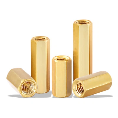 Verbindungsmuffe Sechskant M2 M2,5 M3 M4 M5 M6 Messing Langmutter DIN 6334 - Bild 1 von 4