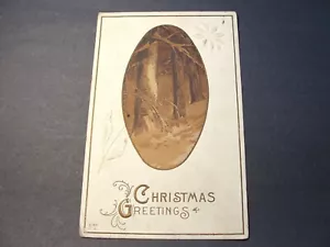 Saludos de Navidad, árboles viejos - postal en relieve del siglo 1900. - Imagen 1 de 5