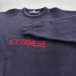 Vintage Guinness Wool Sweater Blarney Castle Ireland XL Navy Pure Wool Mint - Picture 1 of 13