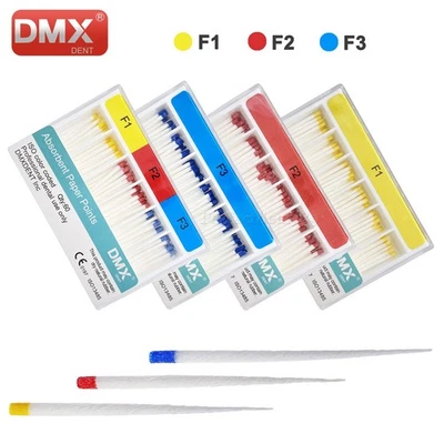 1-100Packs Dental Absorbent Paper Points F1 F2 F3 Root Canal Endodontic DMXDENT - Image 1 of 4