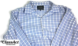Bonobos Tech Button Down Shirt Standard Fit Blue Plaid Nylon Long Sleeve Sz L - Picture 1 of 9