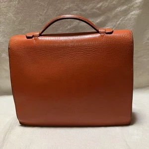 HERMES Sac A Depeche 27 Silver Hardware Orange B26,5xH21xT6cm Aufbewahrungstasche Auth - Bild 1 von 10