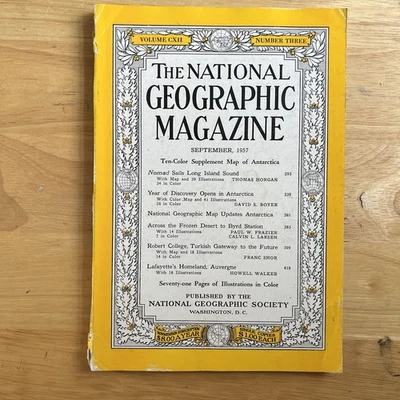 Vintage National Geographic September 1957 Antarctica Byrd Station Turkish Gatew - Image 1 of 4