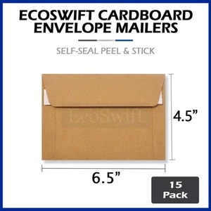 15 - 6.5 x 4.5 ECOSWIFT PHOTO SHIPPING FLATS CARDBOARD ENVELOPE MAILERS BROWN - Picture 1 of 8
