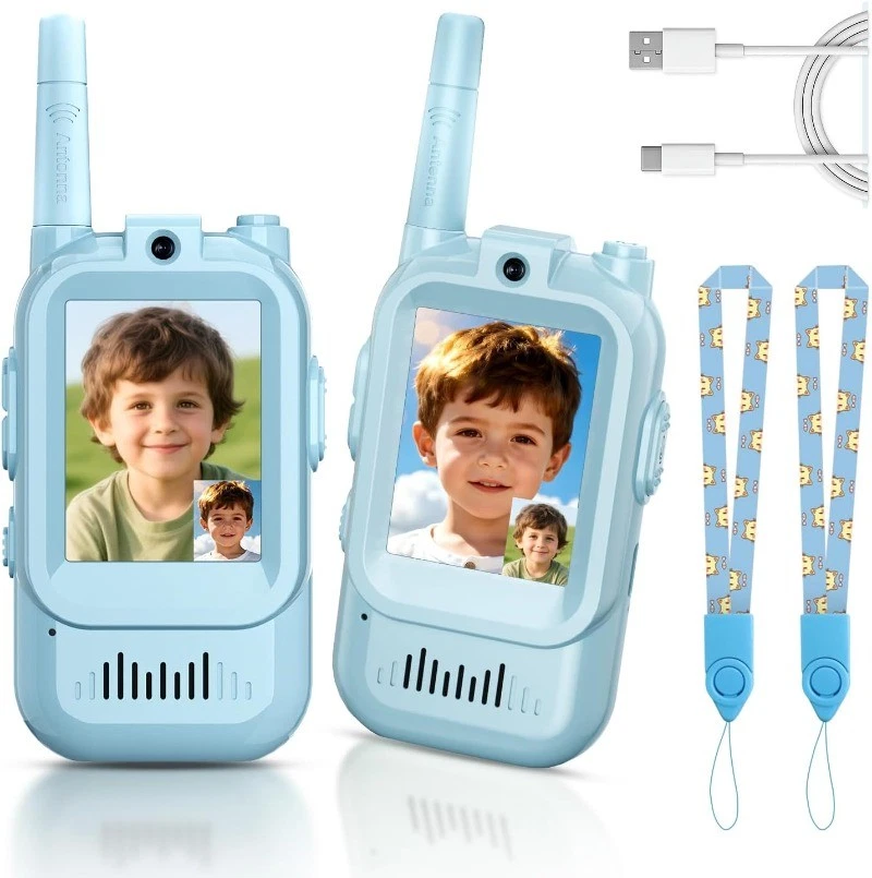 Kinder Video Walkie Talkies Aufladbar Neue Handheld-Interkom Für Camping Wandern - Bild 1 von 4