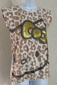 Girls Hello Kitty T-shirt Top With Gold Sequin Detail Age 11-12 Years - Picture 1 of 3