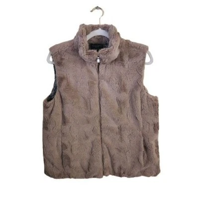 Ellen Reyes Beige Faux Fur Vest Size PL - Image 1 of 4