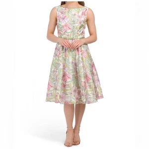 Nuevo Vestido de Cóctel Kay Unger Jackie Primer Rubor Estampado Floral Multi Talla 16 - Imagen 1 de 13