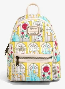 Loungefly Disney Beauty and the Beast Stained Glass Mini Backpack New W Tags - Picture 1 of 4
