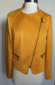 Übergangsjacke Damenjacke wie Wildleder Bikerstyle Gr. S gelb NEU! - Bild 1 von 12