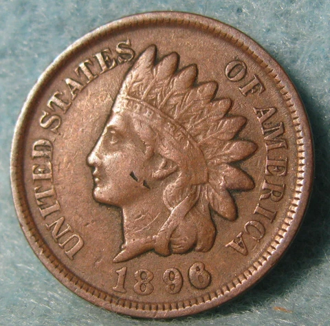 1896 Indian Head Penny Small Cent United States Coin #253 Cover