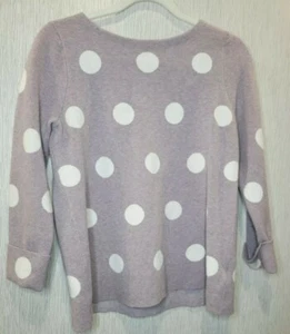 Cynthia Rowley lila gepunkteter Pullover Damen Größe Medium 3/4 Bündchenärmel - Bild 1 von 6