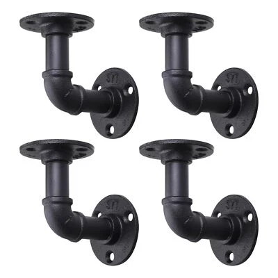 PIPE FLOATING SHELF BRACKET 4x Soportes para estantes de tubos flotantes industriales montados en la pared
