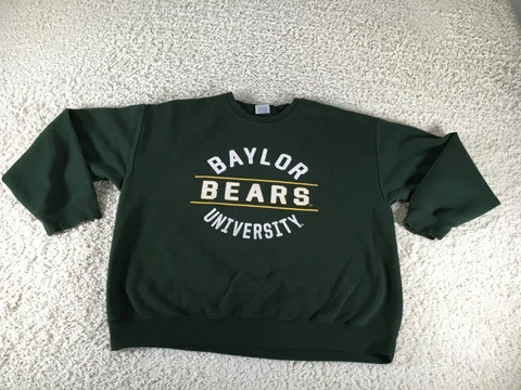 Baylor Bears Sweater Mens Extra Large Green Sweatshirt College School Logo NCAA Cover