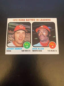 1973 TOPPS BASEBALL #63 RBI LEADERS!!! JOHNNY BENCH!!! DICK ALLEN!!! $1 SPEDIZIONE!! - Foto 1 di 2