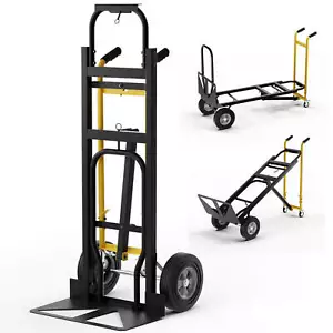 3-in-1 Convertible Hand Truck w/ 4 Rubber Wheels 1000 lbs Max Load Capacity - Picture 1 of 10