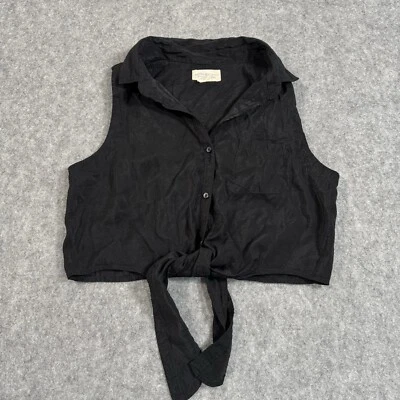 Denim & Supply Ralph Lauren черная рубашка на пуговицах галстук спереди майка укороченная размер M - Изображение 1 из 4