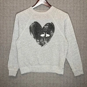 Abercrombie Kids Sweatshirt Girls Large Gray Graphic Print Heart NYC Sparkle  - Picture 1 of 9