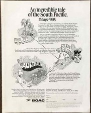 1968 British Overseas Airways Corp PRINT AD Incredible Tale of the South Pacific
