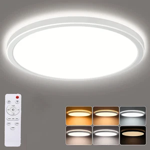 Plafoniera LED dimmerabile lampada da soggiorno moderna plafoniera con telecomando - Foto 1 di 23