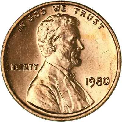 1980 P Lincoln Memorial Cent Uncirculated US Mint - Image 1 of 2