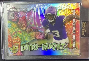 2023 Wild Card Alluminazione Jordan Addison 50/50 Rookie Argento Dino-Might Vikings - Foto 1 di 4
