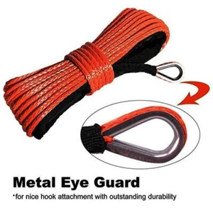 15M 7700LBS Synthetic Winch Line Cable Rope With Sheath Car ATV UTV Universal - Picture 1 of 12