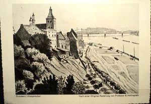 DN AK Graudenz / Grudziadz / Polen / ALTE RADIERUNG, Karte ca. 1960, gelaufen - Bild 1 von 5