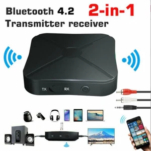 2in1 Bluetooth Transmitter Receiver Wireless Adapter TV Home Stereo Audio - Picture 1 of 11