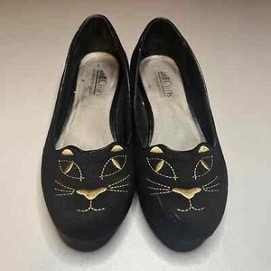 Tacones de cuña baja para mujer Cliffs gato talla 7 negros gatito sin cordones - Imagen 1 de 9