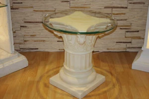 Blumensäule Standsäule Beistelltisch Couchtisch Runder Glastisch Tisch Säule  - Bild 1 von 8
