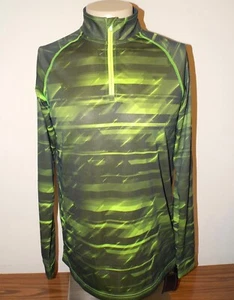 Men's Under Armour Tech Novelty 1/4 Zip Pullover Black Green Small # UM0687 NWT - Picture 1 of 4