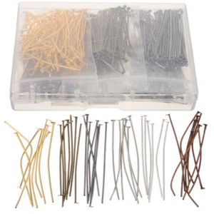 600 piezas pasador de extremo de cabeza de metal pasador para hacer joyas pendiente de metal collar cabeza plana - Imagen 1 de 12