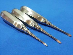GERMAN 3 LUXATING PERIOTOMES DENTAL ATRAUMATIC EXTRACTING ELEVATORS 3MM 4MM 5MM - Picture 1 of 3