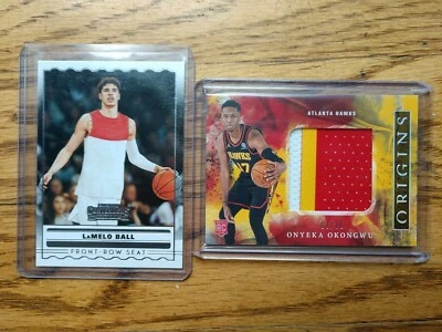 2020-21 Origins Gold /10 Onyeka Okongwu Patch & Lamelo Ball Contenders Draft RC - Image 1 of 3