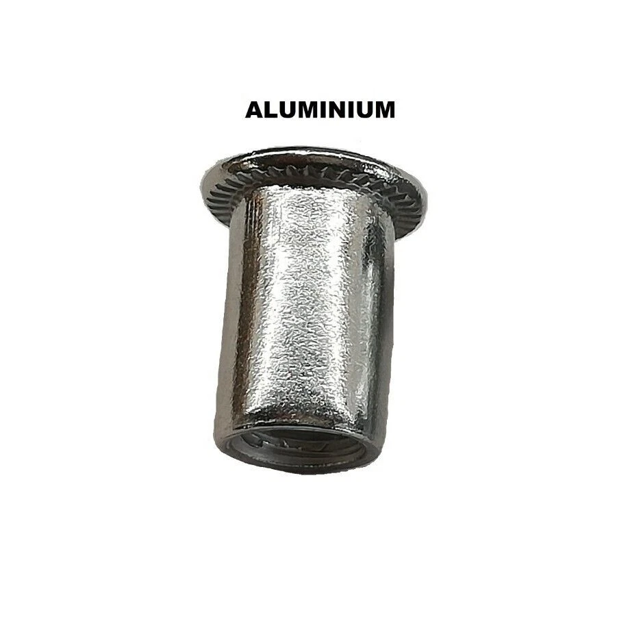 Blindnietmuttern Alu Flachkopf Aluminium M4 M5 M6 M8 Nietmutter Einnietmuttern - Bild 1 von 1