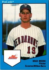 1989 ProCards Brad Moore #709 Scranton/Wilkes-Barre Red Barons