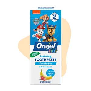 Orajel Kid's Training Toothpaste Sugar Free Natural Fruity Fun 1.5 oz Pack of 24 - Picture 1 of 4