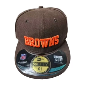 Gorra New Era 59Fifty Niños NFL Cleveland Browns On Field 6 3/4 Ajustada Marrón Sombrero - Imagen 1 de 8