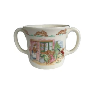 Bunnykins Royal Doulton two handled childrens mug-carrots/ house Bone China - Picture 1 of 5