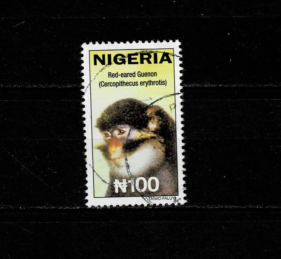 13412-Nigeria, año 2001 Scott 737 usado fauna, animales, monos Foto 1 de 1