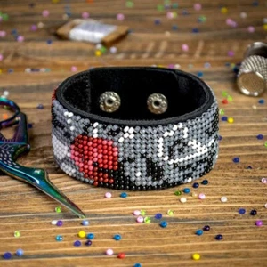 DIY Bead bracelet kit Jewelry making kit Bead Embroidery Kit Handmade bracelet - Picture 1 of 4
