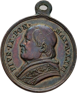 Medaille Pius IX., Bronze 29 mm/ 12,7g Original Münze #MUI661 - Picture 1 of 2