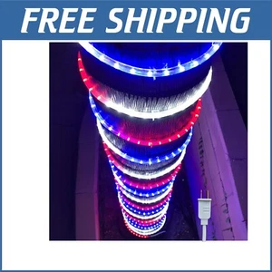 Patriotic 30ft Rope Lights in Red, White & Blue - Ideal for Any Celebration - Picture 1 of 10