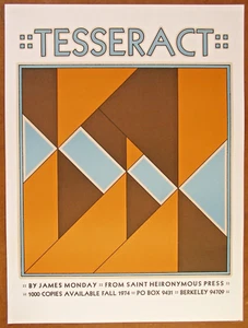 Tesseract by James Monday. Advertising book poster by David Lance Goines, 1974 - Imagen 1 de 4