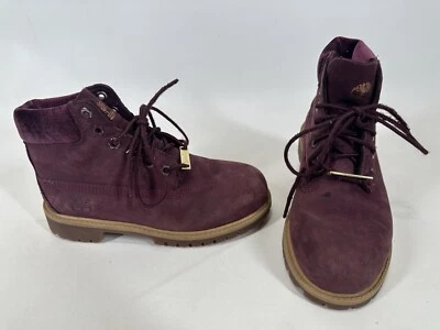 Timberland Girls Size 1 Maroon Suede Boots - Image 1 of 4
