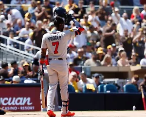 Jurickson Profar bis Schläger Atlanta Braves 8x10 MLB Baseball Foto - Bild 1 von 1