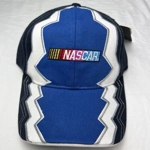 Gorra con logotipo de NASCAR Racing Series azul y blanco bandera a cuadros deportes sombrero ajustable - Imagen 1 de 11